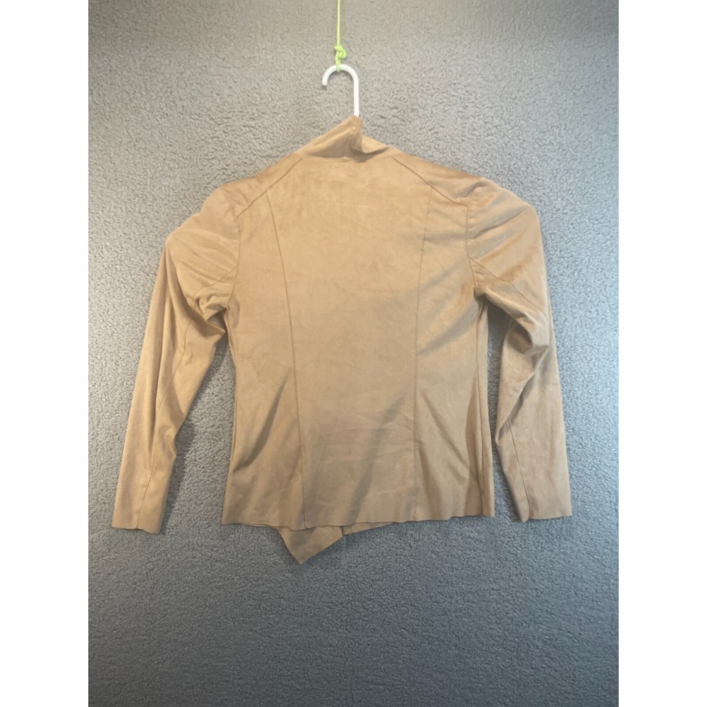Mote Faux Suede Unlined Jacket Camel Color Asymmetrical Zipper Size Med
